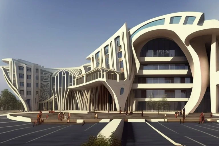 Worlds best building design for a college campus. Unique and brilliant architectural design. Use Indian hindu style mixed with modern European style