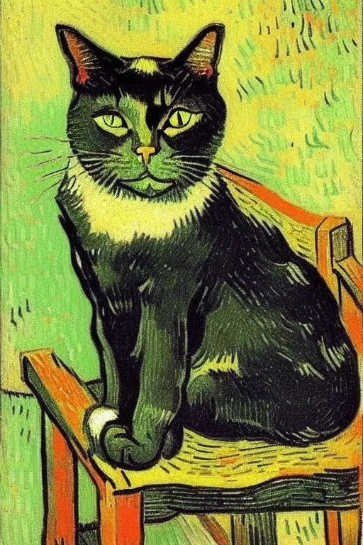 Portrait of a cat by Van Gogh