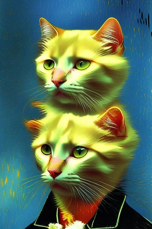 Portrait of a cat by Van Gogh