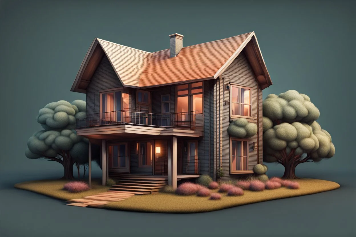 Digital art isolated house