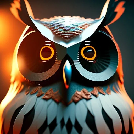 Owl, macro lens blur, hyperphotorealistic,studio lighting, sharp focus, unreal engine