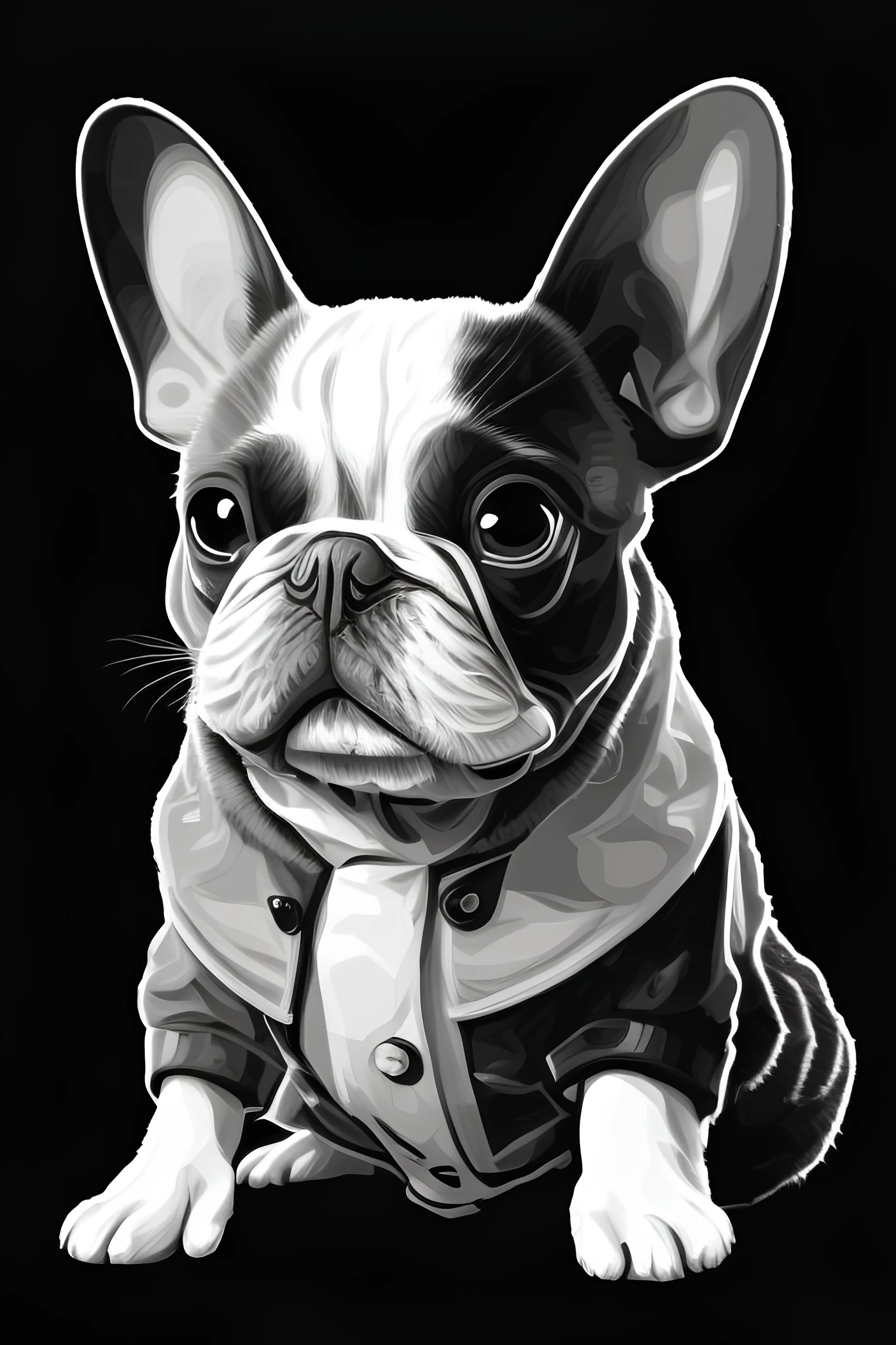 "Generate an image of a black fur Frenchie SMOKING A LARGE CUBAN CIGAR . exhibit a charming, wearing rainboots and a rain hat, playful demeanor. The image should capture the essence of cuteness and showcase detailed fur texture. Ensure that the final result has a professional and polished appearance, resembling the aesthetic quality seen in animated films."