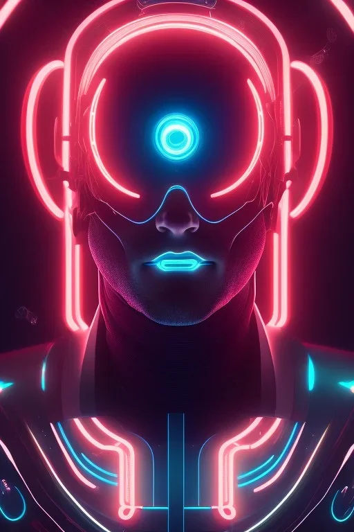 cyberpunk, head, men, portrai, tron