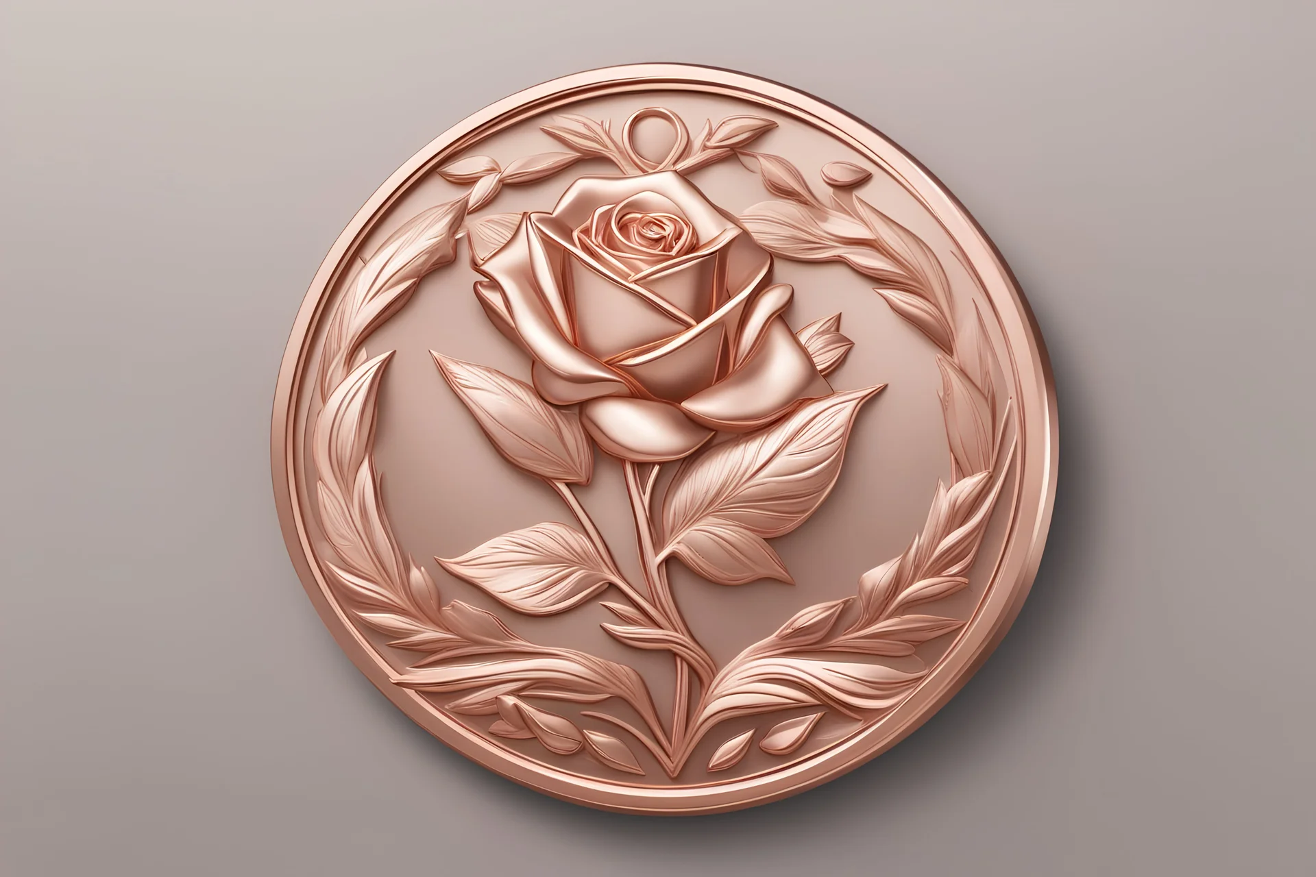one rose gold color medal rank image