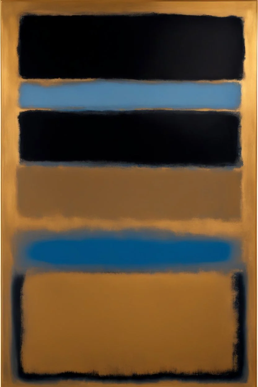 Abstract painting by mark rothko azure black and blue and gold