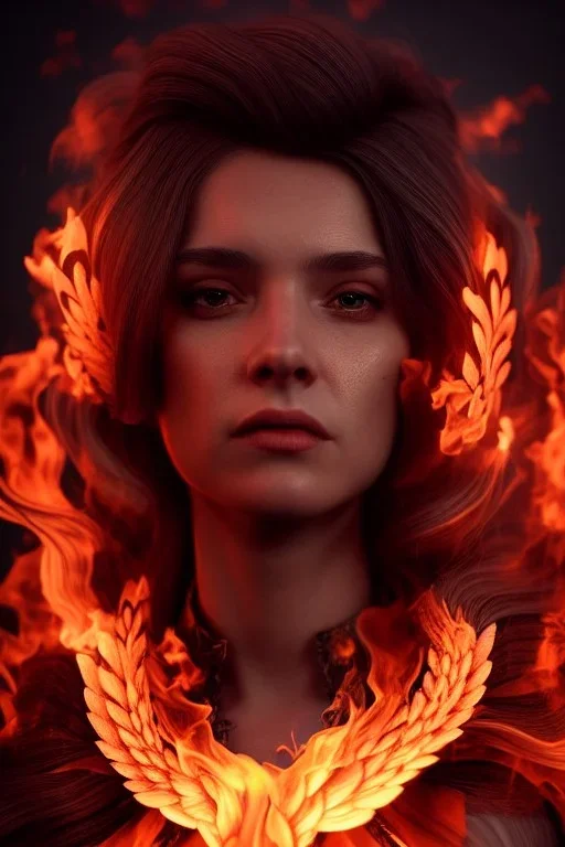 portrait of Clara prince set in fire, cinematic lighting, photorealistic, realistic, detailed, volumetric light and shadow, hyper HD, octane render, unreal engine 5 insanely detailed and intricate, hypermaximalist, elegant, ornate, hyper-realistic, super detailed --v 4