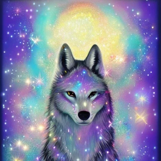 A magical sparkle wolf