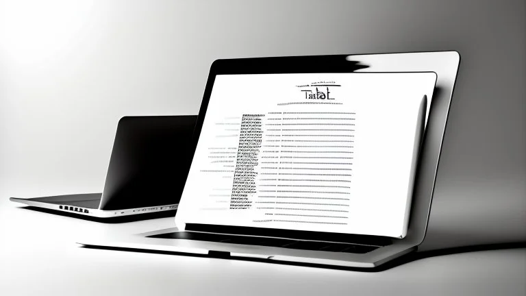 table of contents on laptop white background, medium shot, natural light