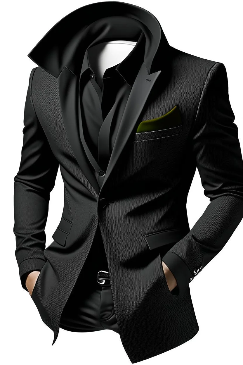 ebossy Man's Stylish Detachable Hooded Slim 2 Button Casual Blazer Jacket