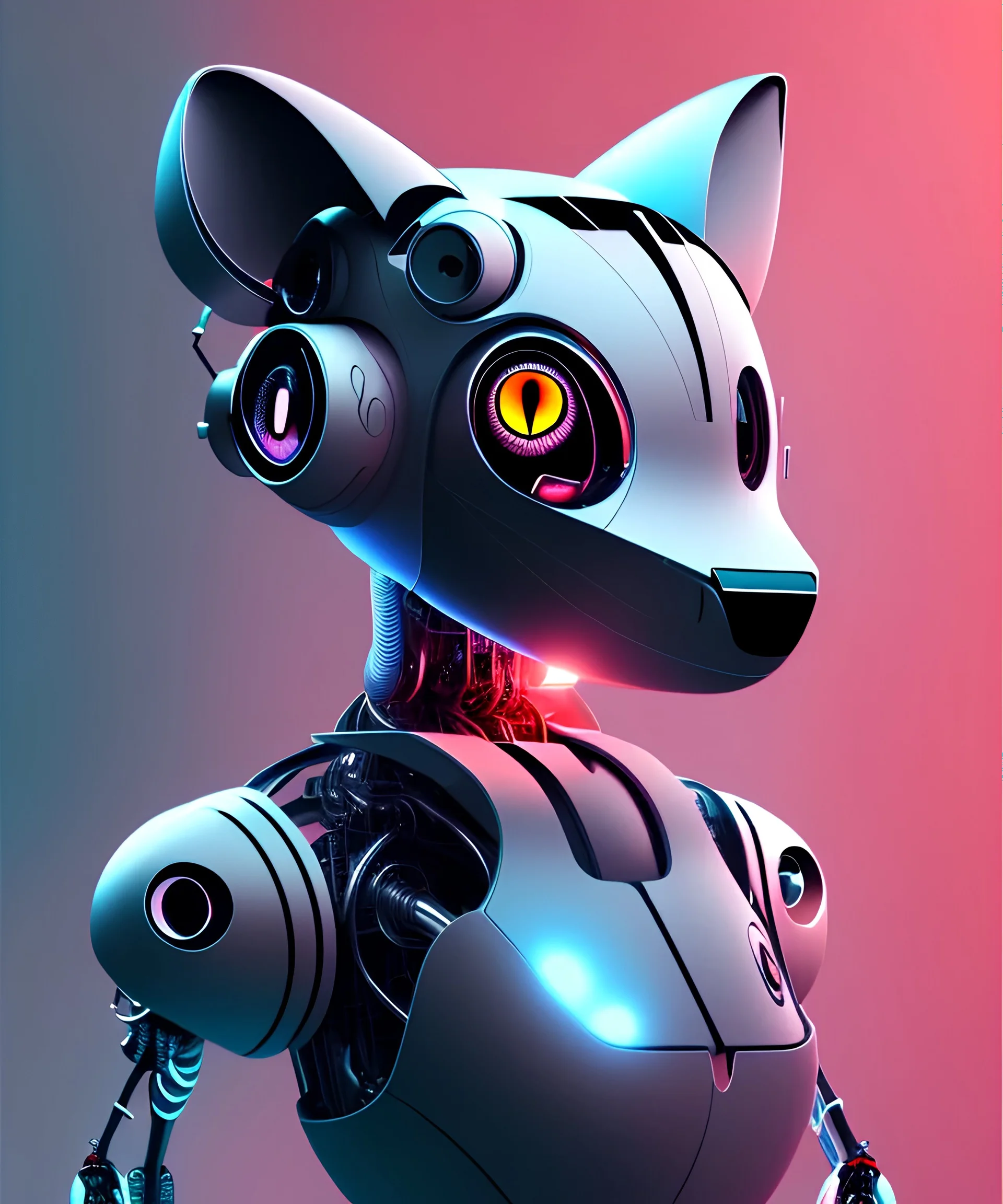 Half Robot cat