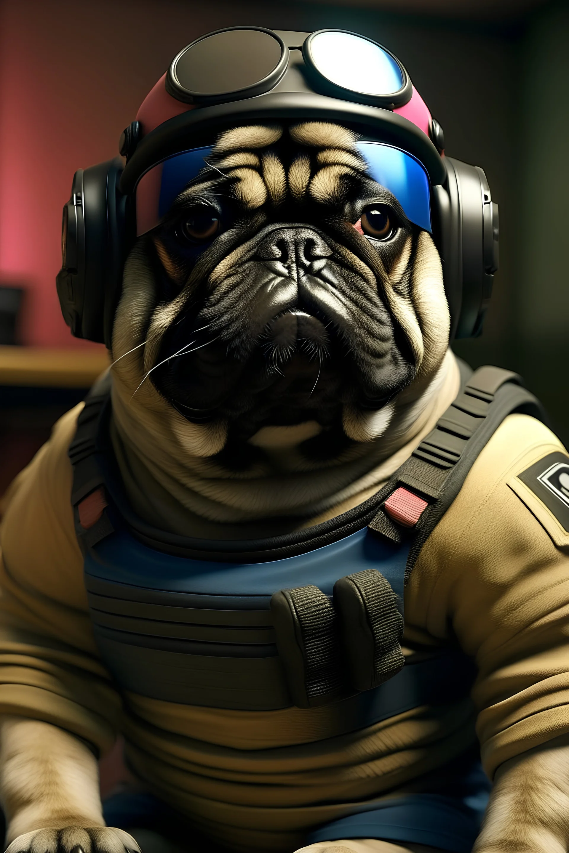 rook from Rainbow Six Siege as a pug