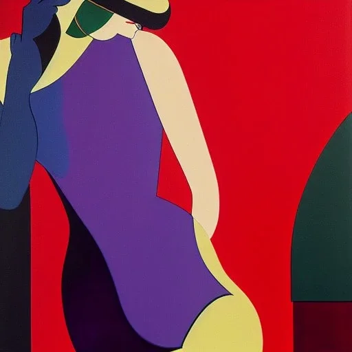 Full body portrait, painting, medium shot lady style of Man Ray