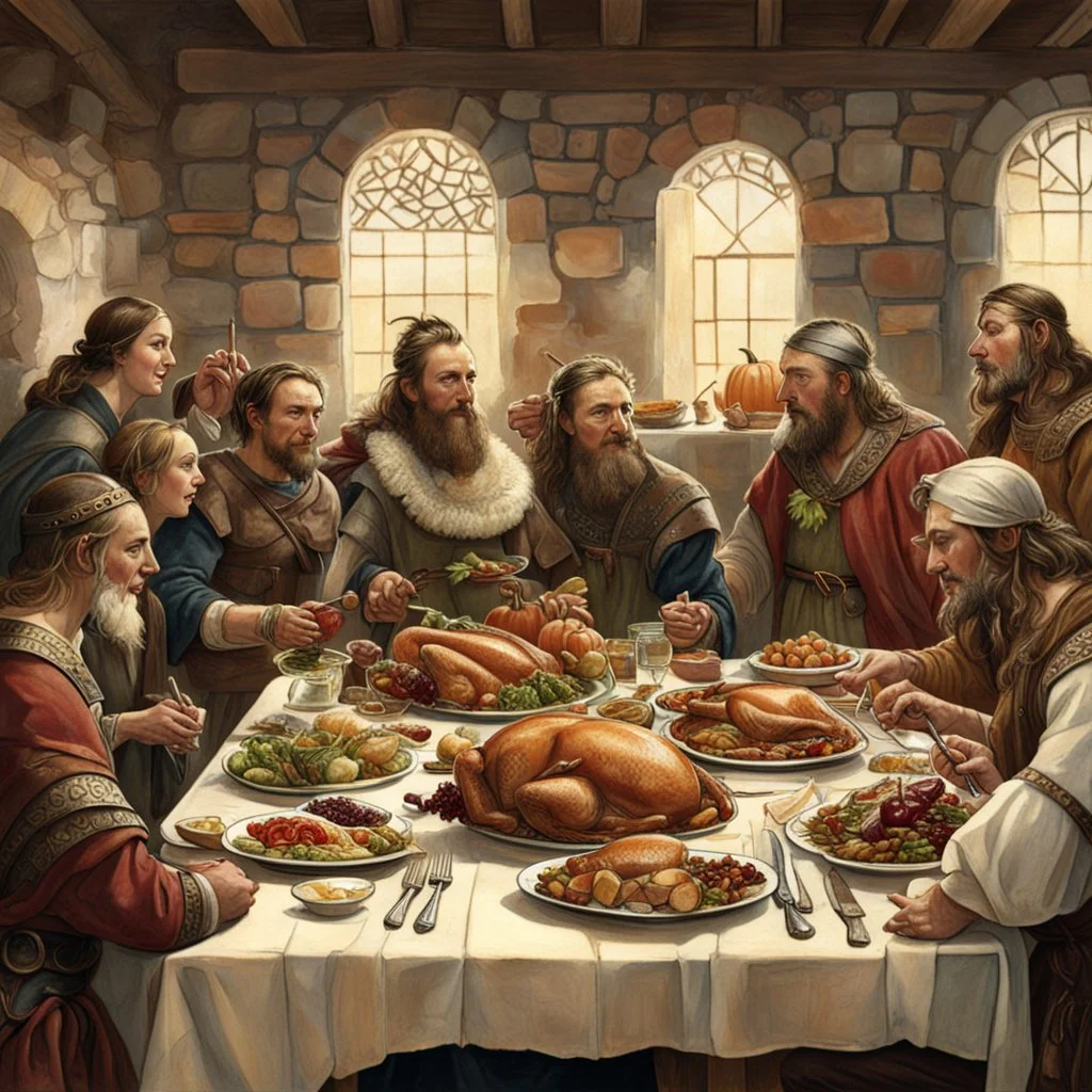 Thanksgiving dinner among the Anglo-Saxons