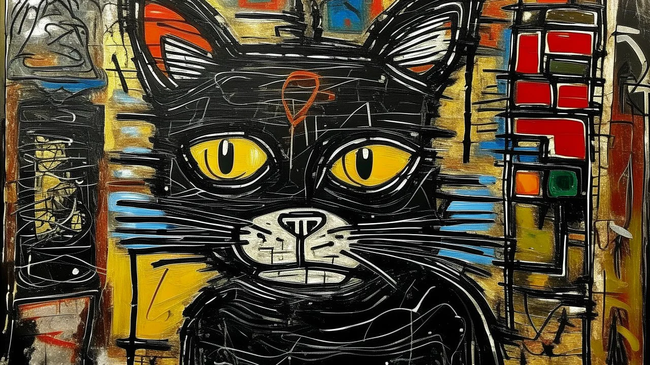 Basquiyat style cat