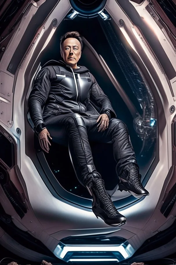 "Ultra realistic full body shot a elon musk in space ship concept, looking at the camera,full legs, cyberpunk, neo-figurative,concept ,full length view, face , full size, science, technology,future,electric ,futuristic style, design, practicality,manufacturability,performance, HOF, professional photographer, captured with professional DSLR camera, trending on Artstation, 64k, full size, ultra detailed, ultra accurate detailed, bokeh lighting, surrealism, background, detailed