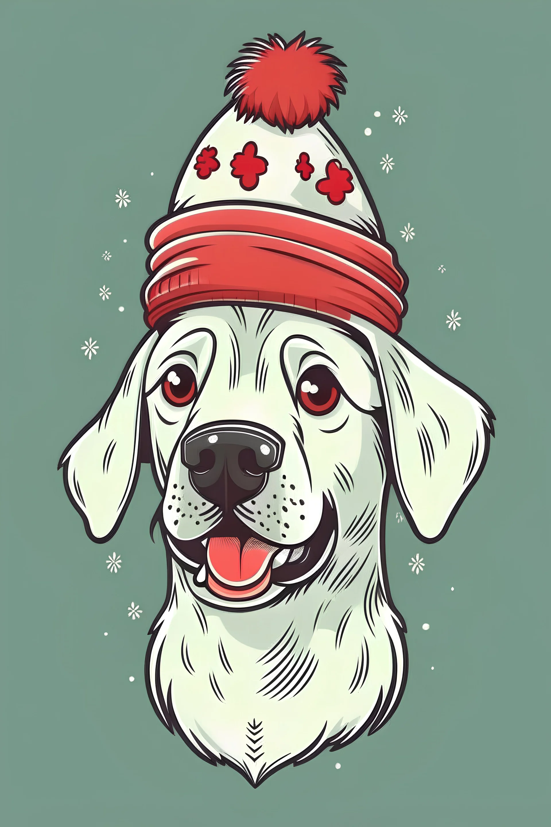 cachorro 2d com gorro de natal 2d