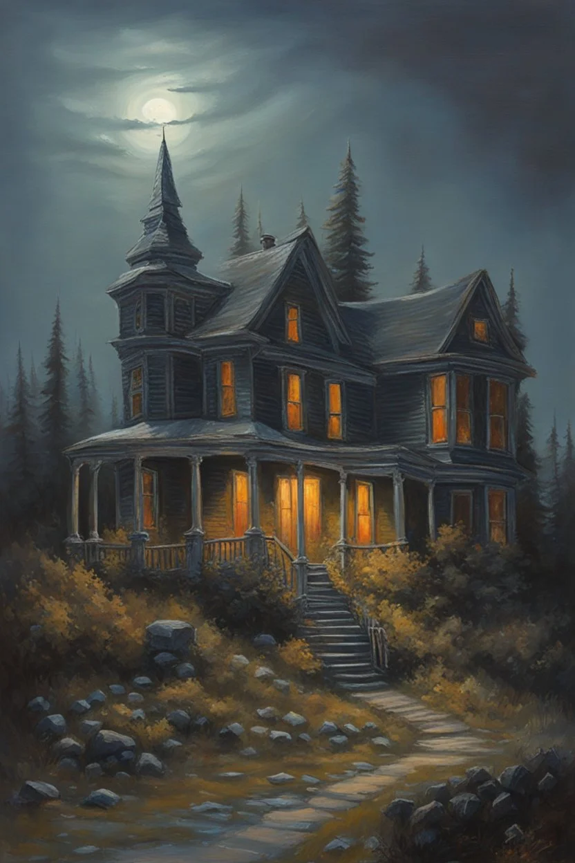 belittled dreams. horror setting. painted by Scott M Fischer