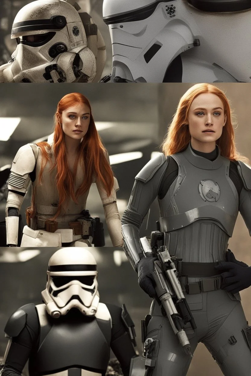 [Sophie Turner] Rounding a bend, Sophie spotted a storage alcove and slipped inside. Crates were piled haphazardly, but among them was a lifeless rebel trooper. His vac-suit was a poor substitute for stormtrooper armor, but it would have to do. Sophie stripped the body quickly, ignoring the sick feeling in her gut. Once clad in the rebel gear, she hurried down the passageway, hoping to blend in long enough to locate an escape pod. The ship was on high alert; groups of rebels rushed