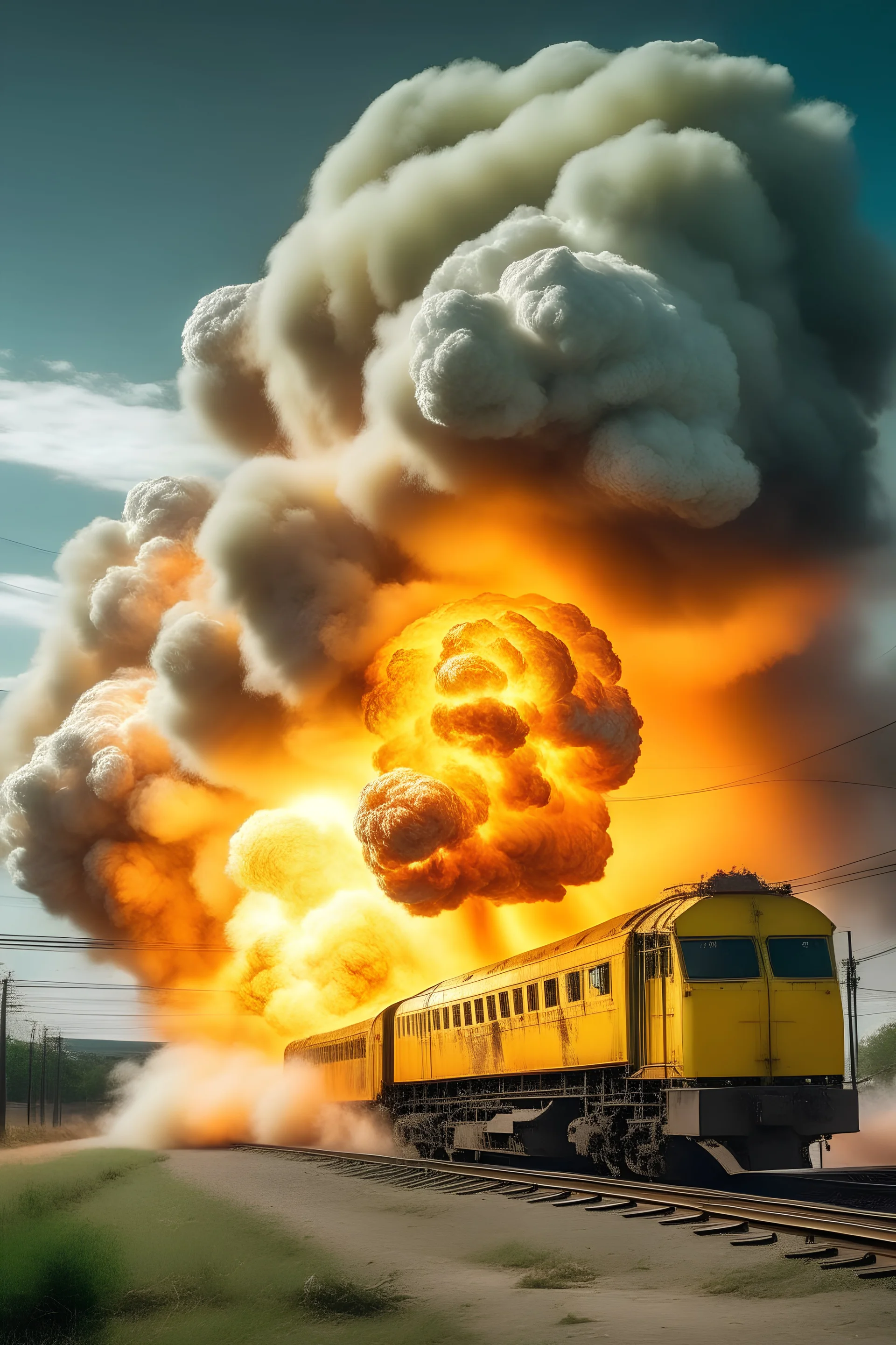 A train blowing up