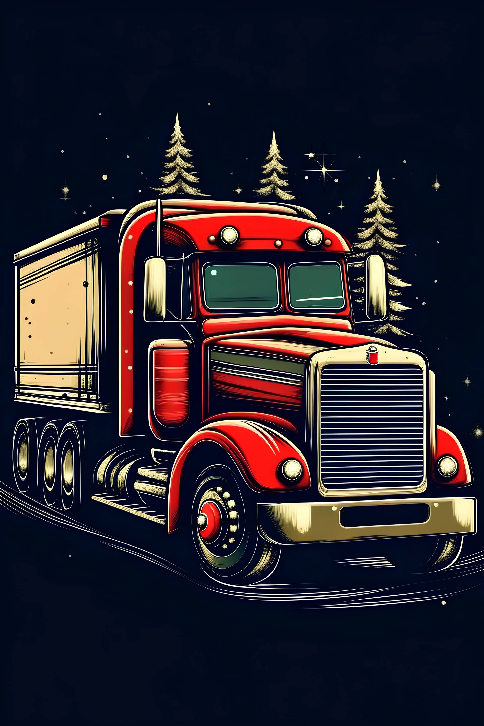 truck driving a merry christma