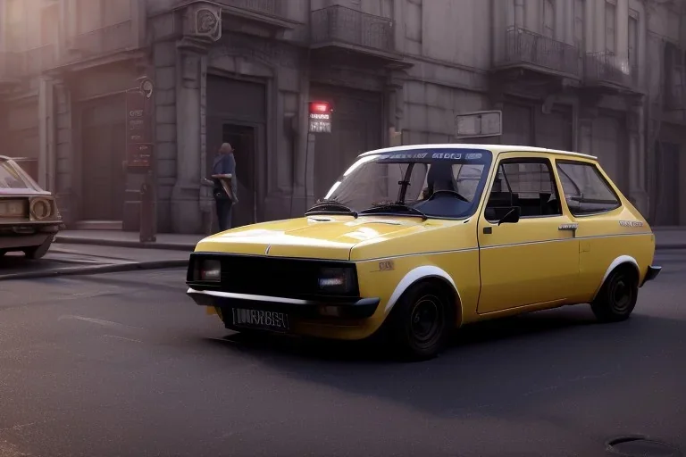 a renault 12 car version , 4k ,ultra realistic,concept 4k ,on street, parked