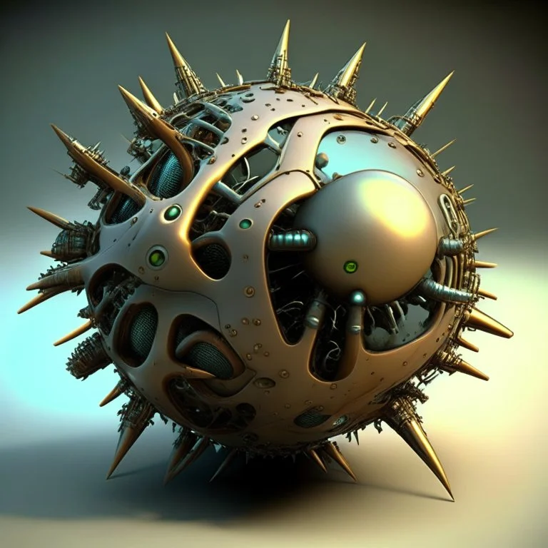 a ball shaped weapon, highly sophisted, biopunk style,