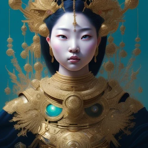 cosmos masterpiece Japanese goddess, sango fantasy, fantasy magic, intricate, sharp focus, illustration, highly detailed, digital painting, concept art, matte, artgerm and paul lewin and kehinde wiley, full figure, fit in board, cyber punk, pretty accurate hands face fingers, natural aye, fit within portrait