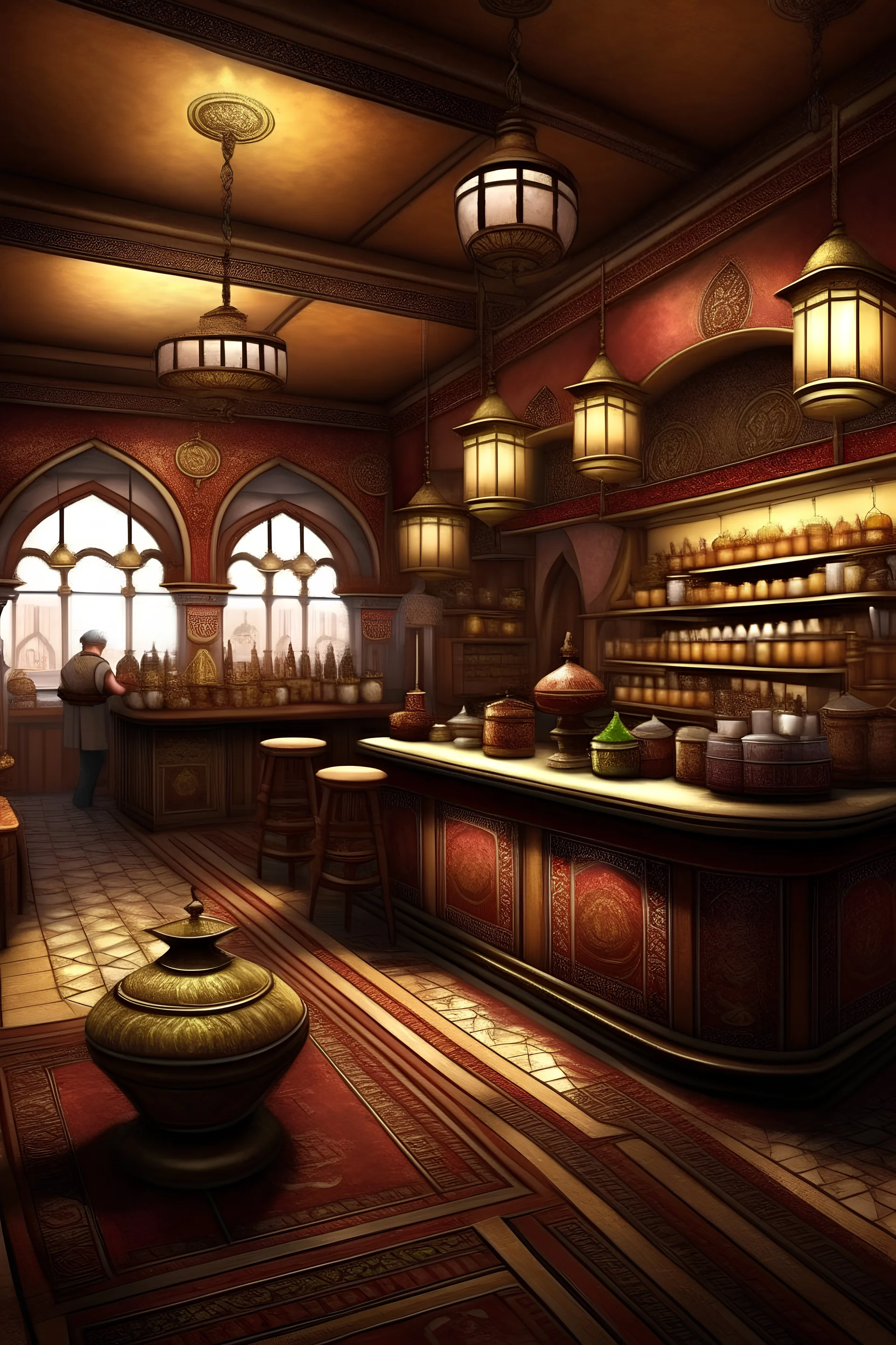 tea shop inside Arabian Nights