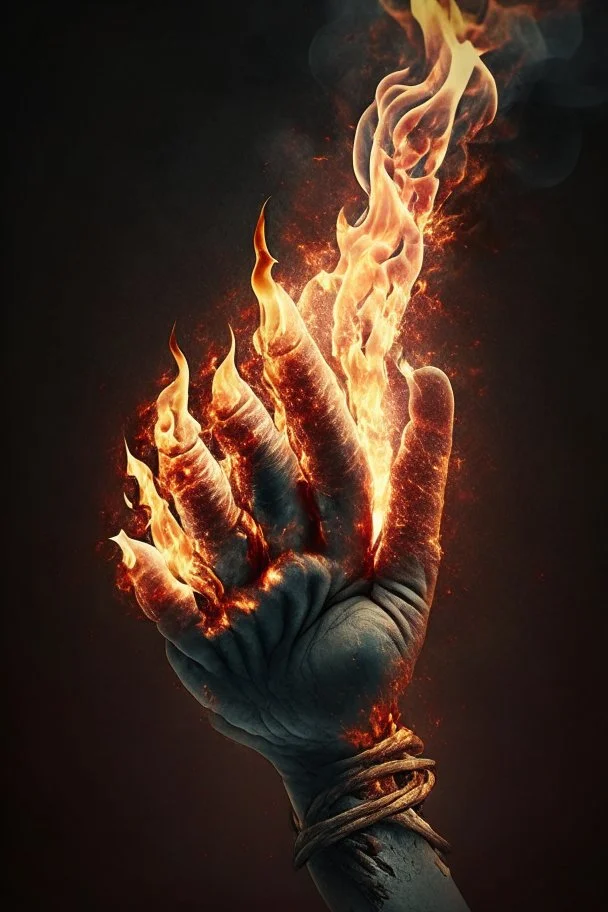 Hand with fire