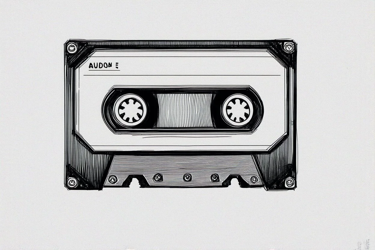 draw a rough sketch of audio tape,, technical