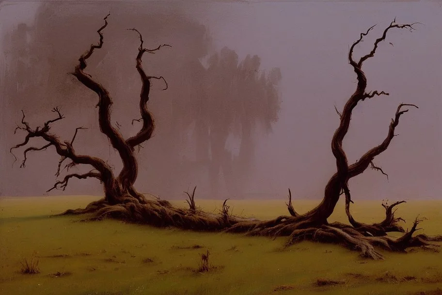 grass with dead tree by Andrea del sarto