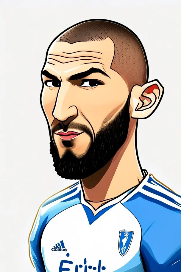 Karim Benzema French soccer player cartoon 2d