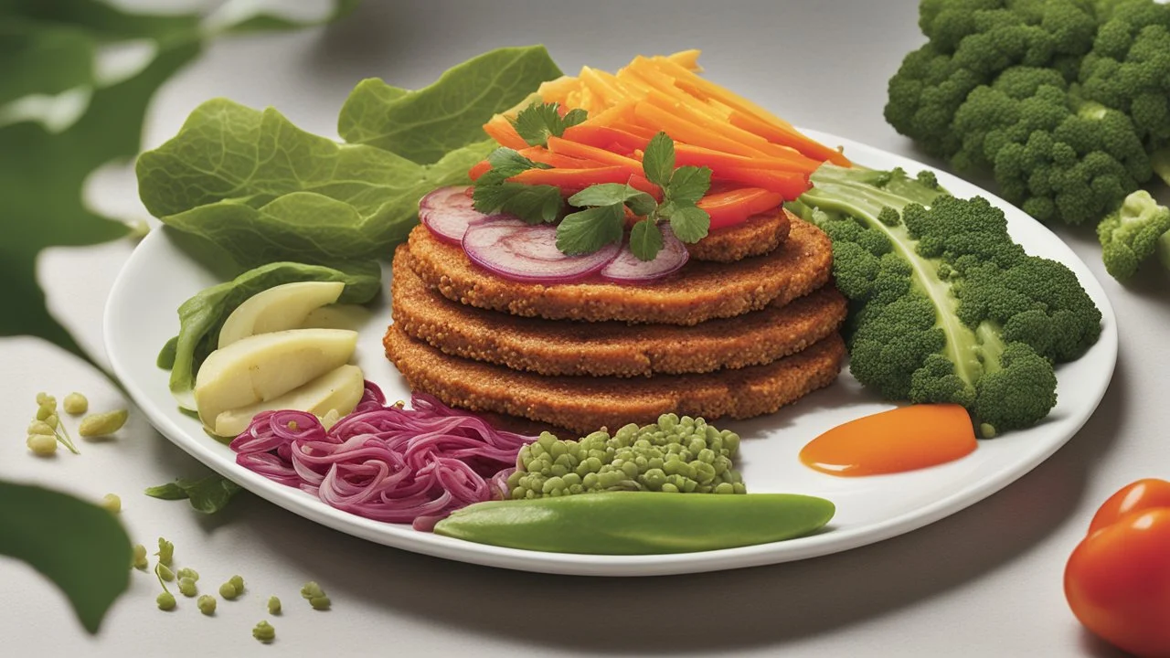 "The image of the article is a photograph of a delicious and colorful plant-based meal, representing the diversity and beauty of plant-based foods. This image features an artistic composition that highlights vibrant colors and fresh, healthy ingredients used in plant-based recipes. It reflects not only the beauty of plant-based cooking but also its delicious and nutritious taste."