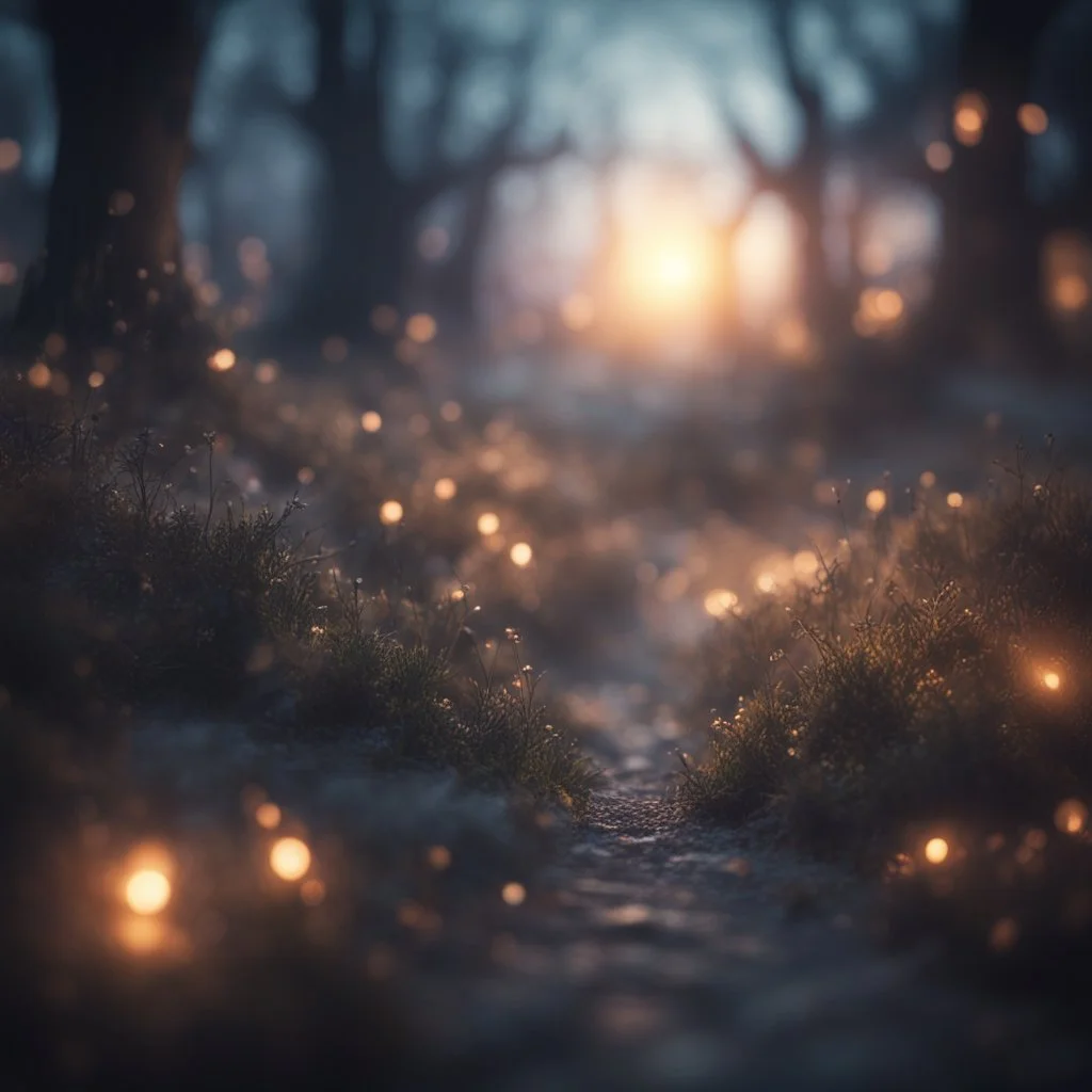 Echoes of the tempest, now a whispered plea Guiding souls through twilight, where the shadows flee In this realm of aftermath, phantoms softly tread Following the will-o-wisp, where the lost are led ,bokeh like f/0.8, tilt-shift lens 8k, high detail, smooth render, down-light, unreal engine