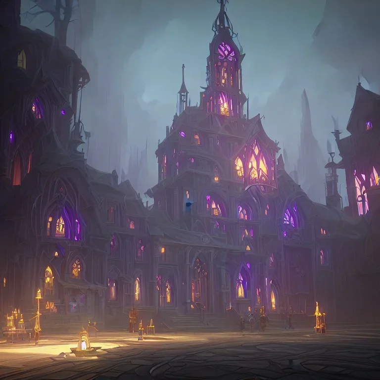 A magical city castle for warlocks and witches