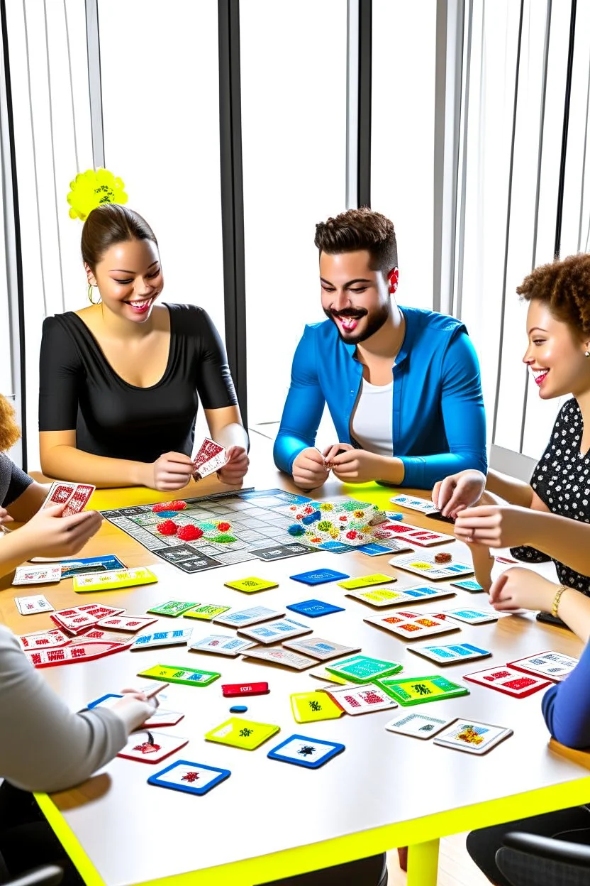 image d’une famille autour d’une table avec des cartes