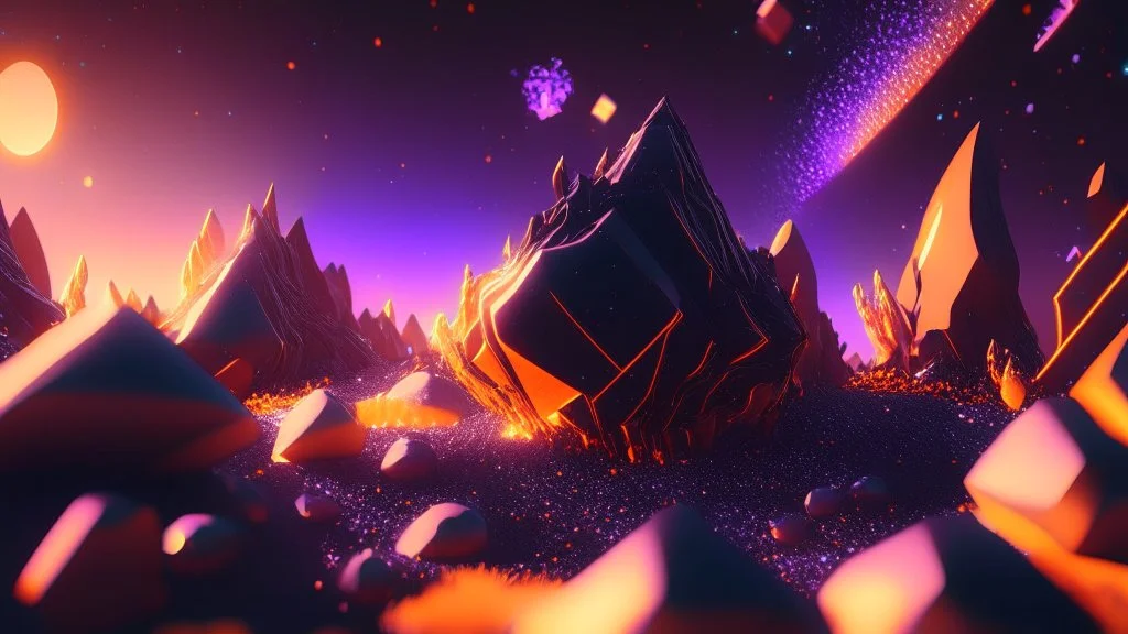 black orange crystal cosmic and galactic ambiance cinema4d render hill field Park sunny sky stars night surreal, full of details, smooth, bright sunshine，soft light atmosphere, light effect，vaporwave colorful, concept art, smooth, extremely sharp detail, finely tuned detail, ultra high definition, 8 k, unreal engine 5, ultra sharp focus white and violet landsacape with multicolored crystals falling from the sky, full of details, smooth, bright sunshine，soft light atmosphere, light effect��