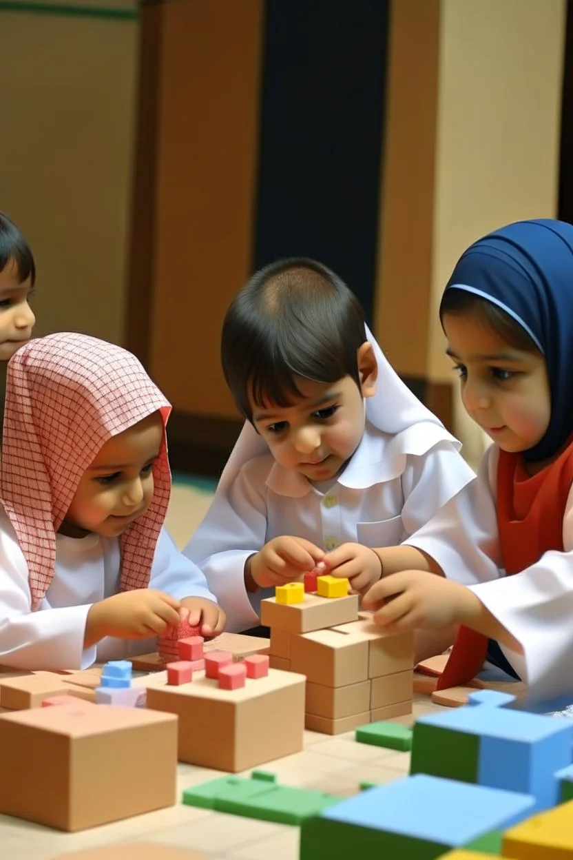 children Saudi Arabia They play with cubes