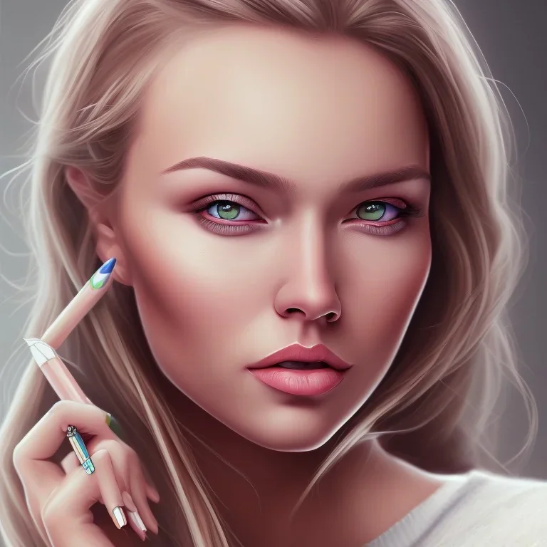 Marzia Kjellberg, painting, realistic, fine detail