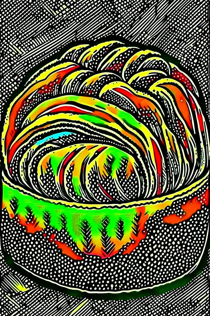 Vintage pop art style, challah bread