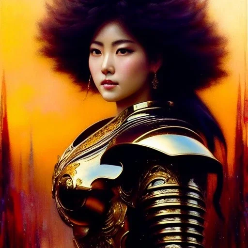 portrait beautiful face 'Yuria-Fist of the North Star',busty,ancient metal armor balanciaga fashion clothe painting by gaston bussiere, greg rutkowski, yoji shinkawa, yoshitaka amano, tsutomu nihei, donato giancola, tim hildebrandt, oil on canvas, cinematic composition, extreme detail,fit full head inside picture,16k