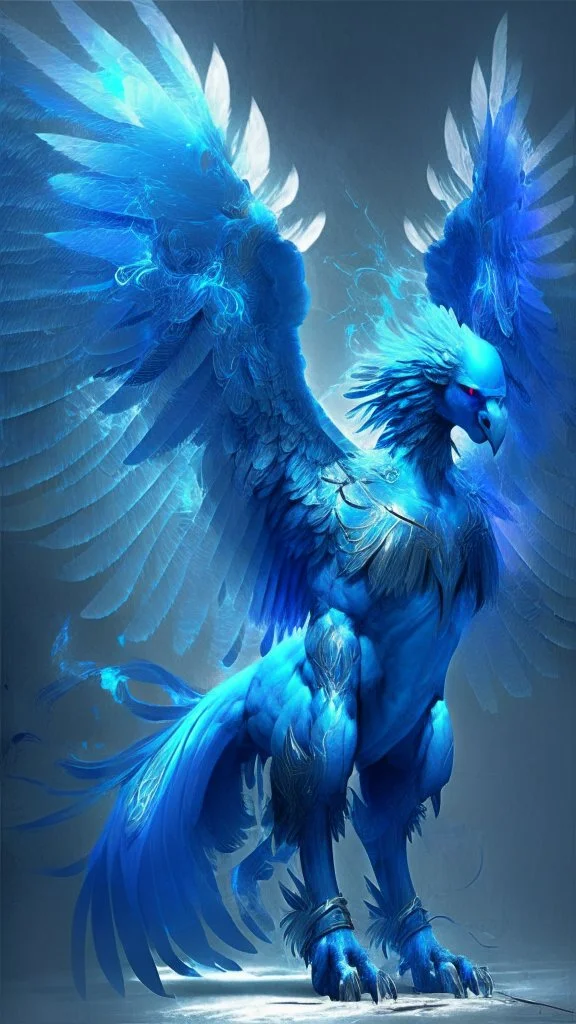 griphon made of blue energy