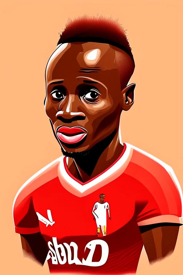 Sadio Mane Footballer cartoon 2d