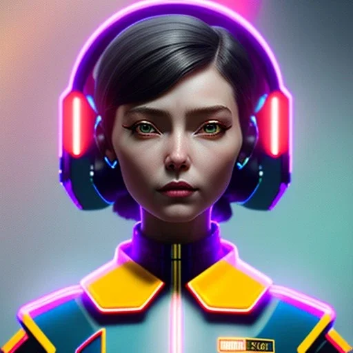 waitress cyber woman, rounded face, black short hair, purpurin, striped shirt, vibrant color, highly detailed, art stations, concept art, smooth, unreal engine 5, god rays, ray tracing, RTX, lumen lighting, ultra detail, volumetric lighting, 3d, finely drawn, high definition, high resolution.