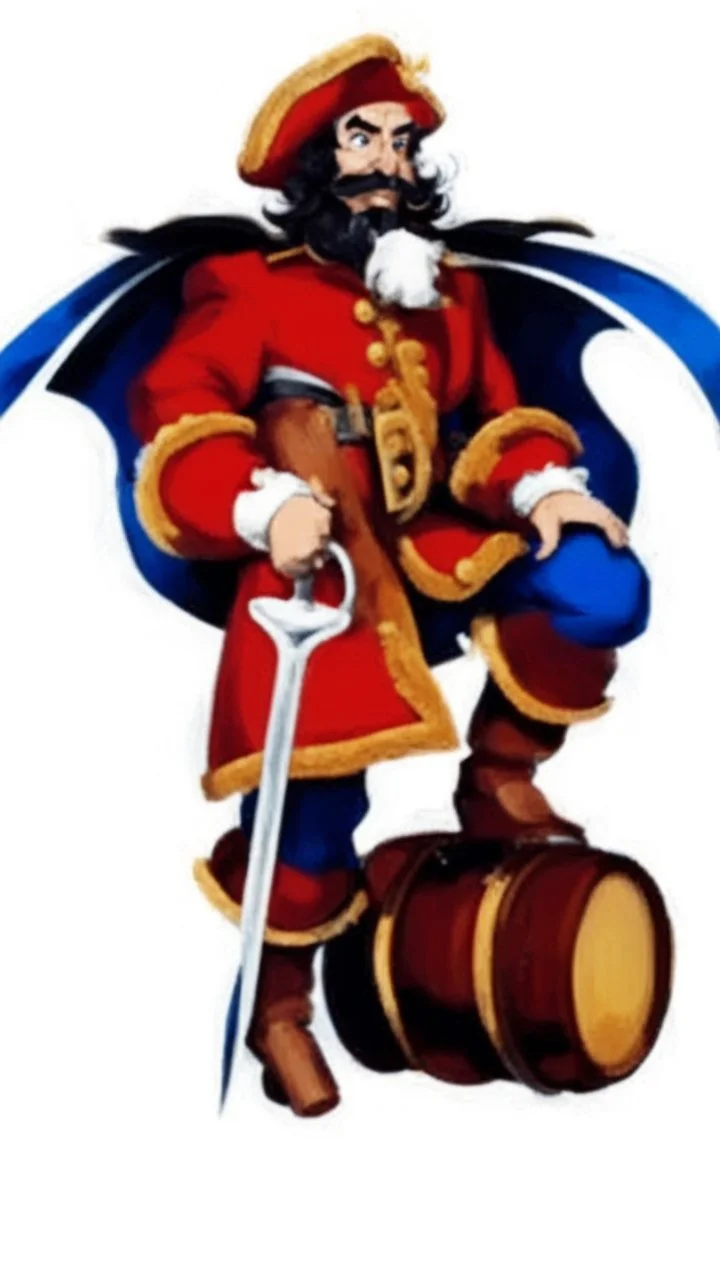 Captain Crunch standing in a captain morgan pose