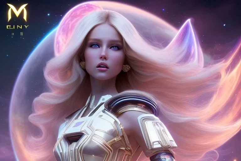  beautiful cosmic woman, long blond hair, nice smiling, magic glamour make up, delicate colors, beautiful glamour galactique dress, ultra sharp focus, 8k, unreal engine 5, extremely sharp detail, light effect, soft light atmosphere of a spaceship, smooth, full of details, face in front, complete vision of face and hair and body