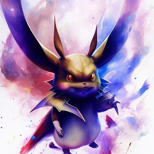 Pokémon Pikachu, watercolor illustration by <agnes cecile> <Yoji Shinkawa>, intricate detail ,