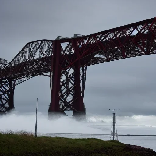  Forth Railway Bridge in stormy weather