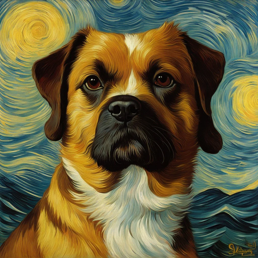 Portrait of a dog by Van Gogh