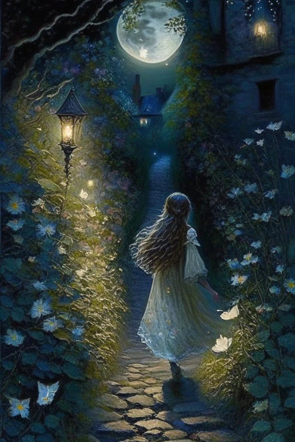 As she walked along the cobblestone path, Lily discovered that the night held a secret enchantment. Moonbeams danced through the leaves, casting ethereal shadows on the ground. The nocturnal creatures serenaded her with their melodic songs, and the scent of wildflowers filled the air.